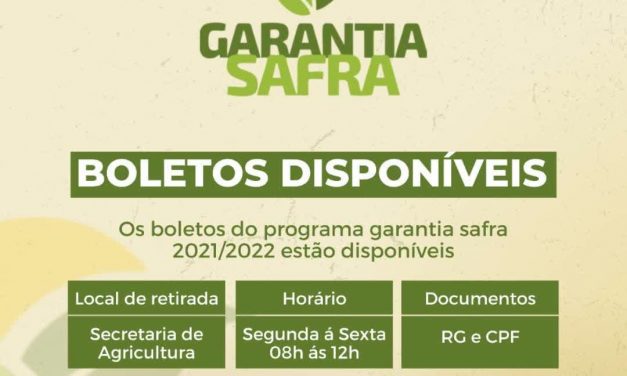 Prefeitura de Prata informa: boleto do ‘Garantia-Safra’ já está disponível na Secretaria da Agricultura