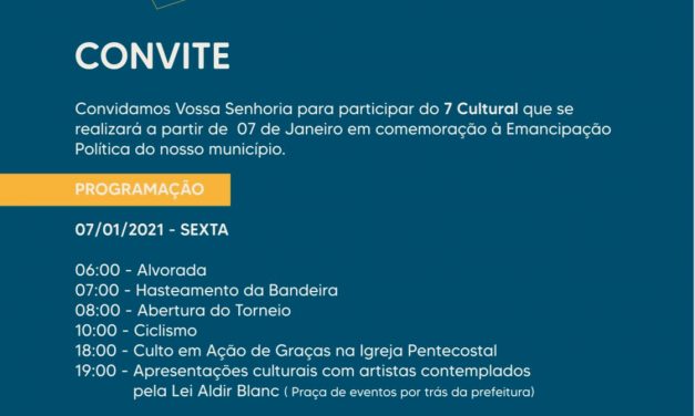 Prefeitura de Prata realiza uma vasta programação para o dia 7 e 8 de janeiro em comemoração a emancipação política do município.