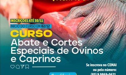 CURSO DE ABATE E CORTES ESPECIAIS DE CAPRINOS E OVINOS EM PRATA