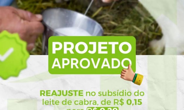 Prefeito de Prata envia projeto de lei para Câmara Municipal, para reajustar para R$0,20 centavos o subsídio do leite de cabra.