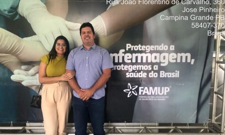 Prefeito de Prata e secretária de saúde participam de evento sobre o piso da Enfermagem, em Campina Grande.