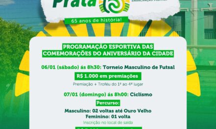 PROGRAMAÇÃO ESPORTIVA DAS COMEMORAÇÕES DO ANIVERSÁRIO DA CIDADE