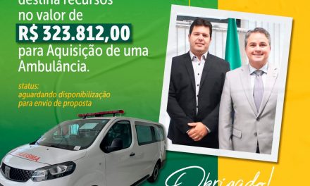 Senador Efraim Filho destina recursos para compra de ambulância, em Prata .