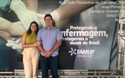 Prefeito de Prata e secretária de saúde participam de evento sobre o piso da Enfermagem, em Campina Grande.