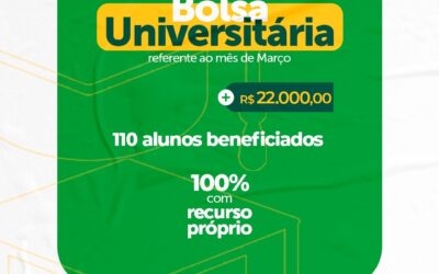Prefeitura da Prata paga Bolsa Universitária referente ao mês de Março: R$22.000,00 beneficiam 110 alunos com recursos próprios