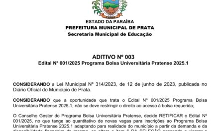 PMP – ADITIVO Nº 03 – EDITAL Nº 001-2025