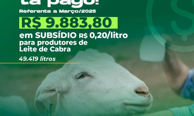 Subsídio tá pago!