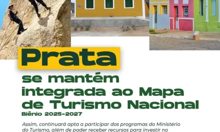 Prata segue integrada ao Mapa do Turismo Nacional para o biênio 2025-2027